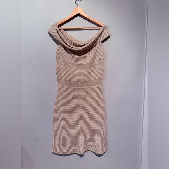 KAY UNGER NEW YORK OFF THE SHOULDER Women DRESS Sz L Sparkling Party Wedding - Picture 1 of 11